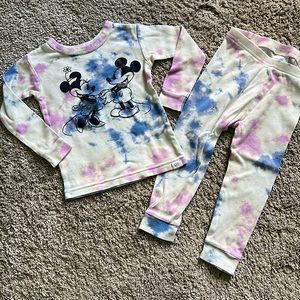 GAP kids Disney Mickey and Minnie tie dye pajamas